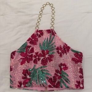 Maje Sequin Floral Crop